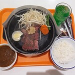 ペッパーランチ - ワイルドカットステーキ150g メロンソーダ カレー