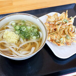 Seimen Shichi Ya Harada Ten - かけうどんと、かき揚げ