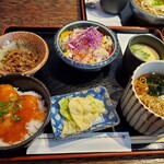 Nene Ya Hitachinaka Ten - エビチリ丼と冷たい蕎麦の自分セット