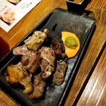 Miyazaki Ken Nichinan Shi Tsukada Nojo Shinsapporoten - 地鶏炭火焼き中セット 1880円