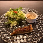 IZUMI DINING - 右は大根のポルチーニソース。キッシュは生ハム。