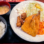 Yakiton Chikuzenya Kanda Ten - アジフライ定食 780円(ご飯大盛＝同価格)