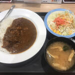 松屋 - 創業ビーフカレー生野菜セット590円