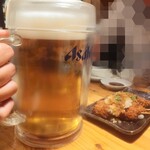 Sushi Izakaya Yatai Zushi Hachioji Yokoyama Cho - 生ビールピッチャー2,145円と串カツおろしポン酢164円×3