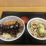 Dondon An Piago Hirabari Ten - みそかつ丼（540円）＋うどん小（220円）