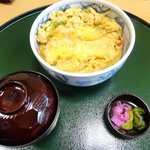 どんこの里いぬかい - 海老とじ丼とみそ汁のセットで５５０円