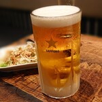 Wa no Daidokoro Bocchiri - メガジョッキ
                      生ビール  1000円  だいたい1リッターだそうだ
                      お通しも一緒