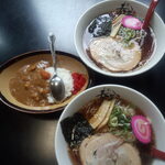 Ramen ○ Mi Shunkaku - 醤油ラーメン　７００円　＋　ラーメン＋ミニカレーセット　９００円