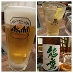 Kokeshi - 生ビール、ブラックニッカハイボール、能鷹特別純米