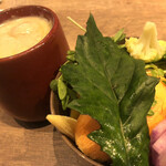 DESIGN FOOD MARKET Shinbashi Ten - お野菜盛り放題バーニャカウダー