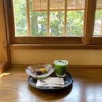 香下庵茶屋 - 抹茶寒天しるこ（アイスグリーンティー付）