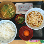 Naka U Minatokita Tarumachi Ten - こだわり卵定食￥250＋はいからうどん小￥200(税込)