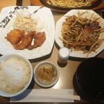 やよい軒 - レバニラ炒めとから揚げの定食☆期間限定