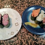 Tasuke Zushi Hachirogata Ten - ネギトロ１１０円　ユッケ三貫１９８円