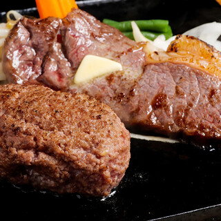 Luxurious! Enjoy both hamburger and Steak with the "Yamanote Set"