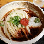 讃岐こんぴらつるつるうどん - ★★★★梅しそうどん 650円 店主は無愛想だがうどんは極太でコシが強く食べ応え満点！夏は冷で食べると美味しい！