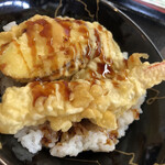 お～だい - ミニ天丼　1人前近い量でした！
海老、さつま芋、南瓜天ぷら
天丼のタレは甘めです