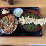 味そば処三浦 - 豚丼セットB えび天入　1450円