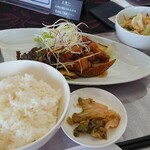 Kobe Grand Hill Golf Club Restaurant - 2011_神戸グランドヒルゴルフクラブ_豚バラと秋野菜の黒酢あえ定食@1,350円 要は酢豚ですよね。ジューシーで美味しい！