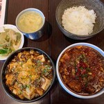 Mabo Dofu TOKYO Kanda Honten - W麻婆豆腐定食(東京麻婆大辛、チーズカレー麻婆)