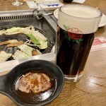 Asahi Beer En Shiroishi Hamanasu Kan - 肉にはつもの通りハーフ＆ハーフ