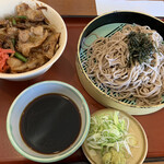 山田うどん - 豚味噌焼肉丼〜秩父スタイル〜セット Aセットざるそば大盛