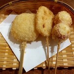 串揚げとおばんざい 天海屋 - 晩酌セットの串揚げ3本