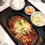 まる飯 - チーズタッカルビ＋ライス定食上から