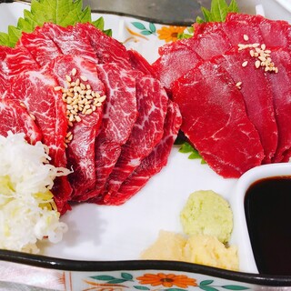 Horse meat is shipped directly from Kumamoto Prefecture! Enjoy the freshness of sashimi dishes