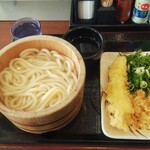 Marugame Seimen Fukuyama Heisei Daigaku Mae Ten - 釜揚げうどん(税込)290円とイカ天(税込)130円 (2021.02.21)