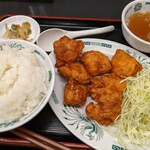 Hidakaya Korakuen Hakusan Dori Ten - 唐揚げ定食（ご飯大盛）