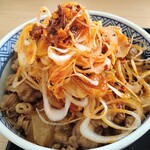 Yoshinoya Sayamadaiten - ねぎラー油牛丼460円税別