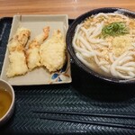 はなまるうどん - 生姜玉子あんかけうどんと天ぷら