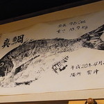 二代目居酒屋ばんらい - 10kgの鯛魚拓