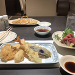 天ぷら新宿つな八 - 櫂御膳２９７０円。単品穴子１１００円。全部一度に提供されました。・°°・(＞_＜)・°°・。当チェーンでは、初めての経験です。。。