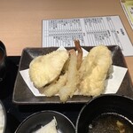 Tempura to Wine Kojima Kyobashi Ten - 海老2尾、季節の魚、かしわ