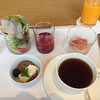 Hotel Okura Fukuoka - From morning market
                モーニングサラダ、生ハム みかん添え、フルーツカクテル、ブリーチーズ くるみパン添え
                Coffee