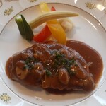 Yofu Regional cuisine RESTAURANT Minosuke - お肉コースの米の粉豚のソテー♪