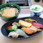 Muten Kura Zushi Takamatsu Matsushima Ten - 人気にぎり麺セット、特製茶碗蒸し