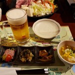 塔ノ沢一の湯新館 - 酒肴三種盛り＆生ビール2021.06.11