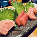 天婦羅 割烹 田崎 - 本マグロと金目鯛の刺身の盛り合わせ