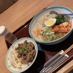 Nishiki Cho Sakaba Seiro Yagensan - 冷麺 ミニ牛丼セット 990円