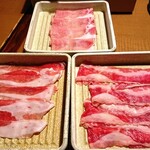 Shabu Shabu On Yasai Kamata Nishiguchi Ten - 北海道つや姫豚と厳選牛セット