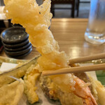 Seafood Izakaya Tempura Banchou Fukushima Ten - 揚げたての海老天。