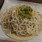 Soba Dokoro Mishina - 花わさび蕎麦（わさびの醤油漬けが乗っています）