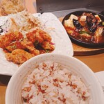 Yayoi Ken Izumi Chuo Ten - 麻婆茄子と油淋鶏の定食 