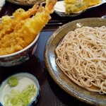 Juuwari Soba Kai Kitakami Ten - 海老天丼 蕎麦セット@900円！