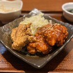 Korean Restaurant Daidai Nagoya Ten - からあげとヤンニョムチキンの合い盛り定食