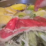 Gyuta Kanazawa Hakkei Ten - 肉を浸すとこんな感じに