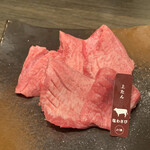 Yakiniku Horumon Ryunosu Osaka Kyobashi - お肉には、合う調味料が描かれていて美味しく味わうことができました〜！